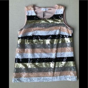 Sequin Calvin Klein Top, brand new with tags. S